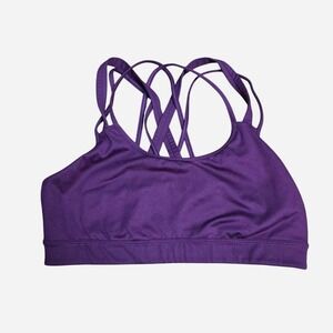 Victoria's Secret VSX Purple Strappy Sports Bra Medium Support‎ size XL